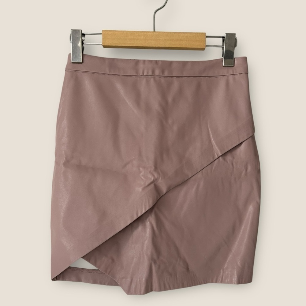Dynamite Faux Leather Asymmetrical Mini Skirt